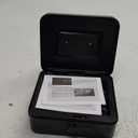 KYODOLED Cash Box with Combination Lock Safe Metal Money Box with Money Tray for Security Lock Box 7.87"x 6.30"x 3.35" Black (Medium)