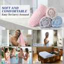 Peryiter 4 Pcs Microfiber Bath Towels 27.6'' x 55'' Large Colorful Sheet Set with Hang Loop Soft Absorbent Quick Dry Plush Fluffy Bathroom Towel for Adults Dorm Spa Gym(Pink, Blue, White, Gray)