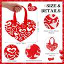 Wesnoy 36 Pcs Mother's Day Goodie Bags with Handles Resealable Red Heart Gift Bag Non Woven Heart Treat Tote Bags Bulk for Mom Gifts 9.8 x 7 Inch
