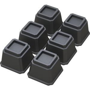 Whynonap Bed Risers 4 Inch Heavy Duty Bed Elevators, Set of 6 Lifts Up 3,000 lbs Furniture Riser for Sofa and Table, Black