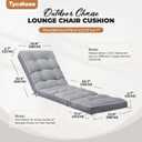 Outdoor Chaise Lounge Chair Cushion, Non-Slip Patio Chaise Lounge Cushions Waterproof for Outdoor Furniture, Thickened Patio Pool Lounger Chair Cushion, 76.4 x 22.8 x 4.7 Inches, Grey