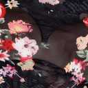 CiCiBird Womens 2025 Fall Off Shoulder Tops Long Sleeve Floral Mesh Shirts Trendy Going Out Outfits (Black, L)