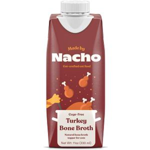 Made by Nacho Bone Broth Cat Food Topper for Hydration and Picky Eaters - Add Protein and Flavor to Your Dry Cat Food  Supports Optimal Nutrition, Digestion, Skin & Coat, 11 oz. Turkey (EXP 06/04/26)