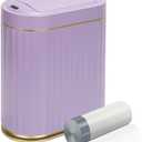 ELPHECO Bathroom Trash Can with Lid Butterfly, Motion Sensor Trash Can Bathroom Decor Automatic Garbage Can Wastebasket Bathroom Accessories, Kitchen, Living Room, Office, Purple Gold