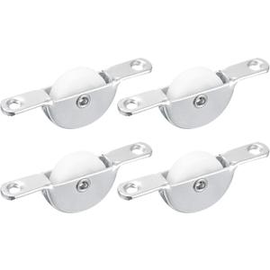 uxcell 25mm Sliding Door Nylon Pulley Furniture Roller Wheels for Screen Door Wardrobe Cupboard Closet, 4Pcs, White Silver Tone