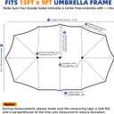15ft Double-sided Umbrella Replacement Canopy Cover,12 ribs Large Triple Parasol Top For Market Outdoor Patio ShadesFrame not Include
