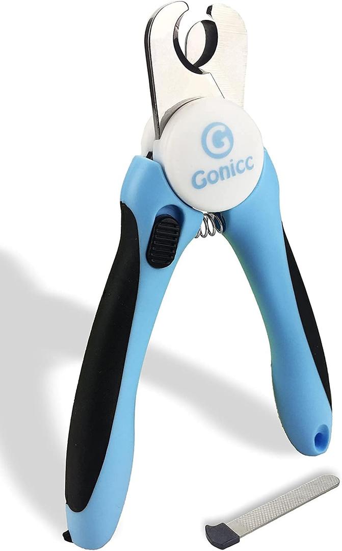 gonicc Dog & Cat Pets Nail Clippers and Trimmers - with Safety Guard to Avoid Overcutting, Free Nail File, Razor Sharp Blade - Professional Grooming Tool for Pets (For Large and Medium Dogs)