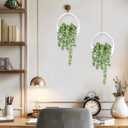 Der Rose 2 Packs Fake Hanging Plants Succulents with Strings Artificial Plants Indoor Outdoor for Boho Wall Decor