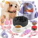 16 Pcs Robot Dog Toys for Girls, Toys for 3 4 5 6 7 8 Year Old Girls Kids Boys, Realistic Robot Puppy Toddlers Girl Toy for 5-7 6-8, Ideas Birthday Gifts for Girl 3 4 5 6 Year Old (Purple and Pink)