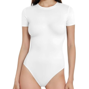 Crew Neck Short Sleeve Bodysuits XL