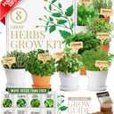 HOME GROWN Gift Herb Kit  8 Herb Seeds Set with Basil, Cilantro, Mint & More, Complete Indoor Grow Kit for Kitchen, Gardening Gifts for Women & Men, Ideal for Cooking & Home Dcor