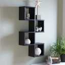 Danya B. Cubby Chessboard Wall Shelf – Black