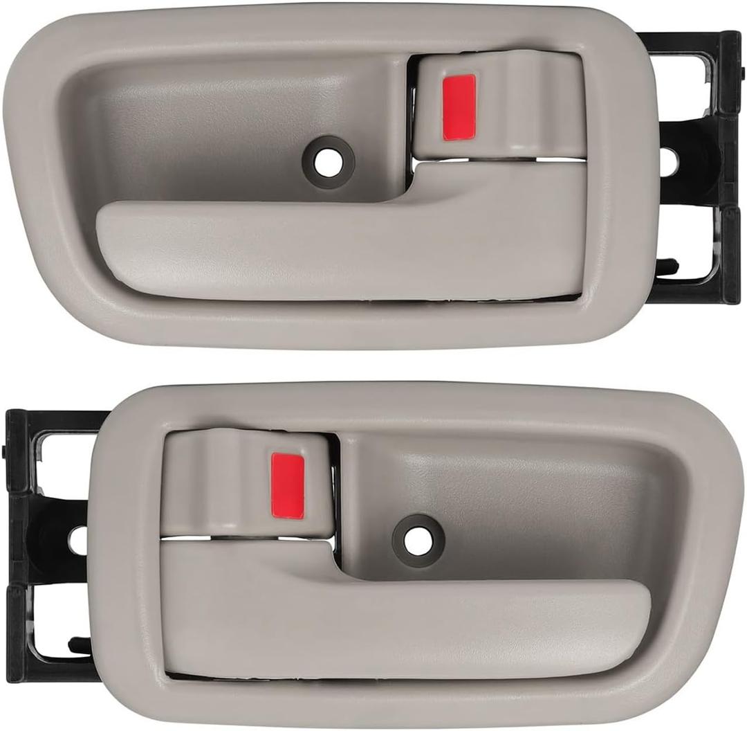 Interior Door Handles with Bezel Fit for Toyota Tundra 2000 2001 2002 2003 2004 2005 2006 Replacement for 692050C010E1 692060C010E1 81257 Left Driver Right Passenger Door Handle (Grey) (Gray)