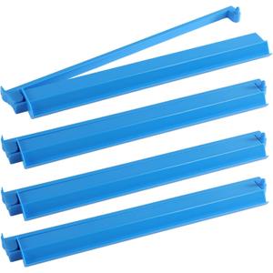 Wiooffen 4Pcs Mahjong All-in-One Racks with Pushers, Acrylic American Majiang Tile Holder, Modern Mah Jong Game Rack with Built-in Pushers, Easy Portable American Mahjong Accessories and Gifts(Blue)