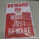 10 x Alotpower Halloween Decorations Metal Tin Sign for Outdoor Yard, Garage Wall, Rustic Vintage Beware of Well Just Beware, 7.8x11.8in