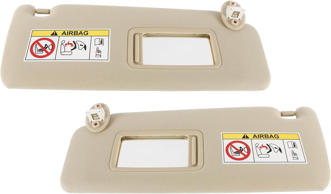Left Passenger Sun Visor Replacement for Lexus GX460 (2010-2023) & Toyota Land Cruiser Prado (2009-2023) - Compatible with 74320 60C80 E0,74320 60C50 74310 60J30 B0, 74310 60D70 A1 (Beige)