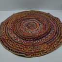 Trade Star Beautiful Round Braided Rug 28" Decorative Floor Mat Handmade Carpet Assorted Decor Reversible Outdoor Indian Rug Fall Decor Floor Multi Color Rug for Living Room