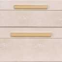 Faux Leather Stackable Nesting Jewelry Box with Lids Organizer  Set of 2 Beige Shagreen Decorative Storage Boxes with Gold Metal Handles (Ivory-1)
