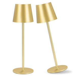 IMQSQIK 1 Pack Cordless Table Lamp, 5000mAh Portable Rechargeable LED Desk Lamp (Gold)