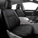AOMSAZTO Custom Fit Seat Covers for Toyota Highlander 2014 2015 2016 2017 2018 2019-Three-Row 8 Seats,Second Row 40/60 Split,Faux Leather-Black