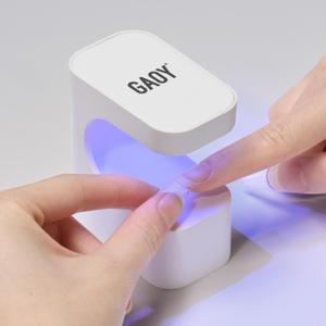 GAOY Mini UV Light for Gel Nails, Rechargeable LED Nail Lamp with 2 Timers, Cordless Portable UV Light for Fast Curing, White