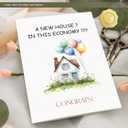 3 x Funny New Home Greeting Card, Housewarming Cards, Congrats Housewarming Gifts, In This Economy Fun Card Envelope and Sticker