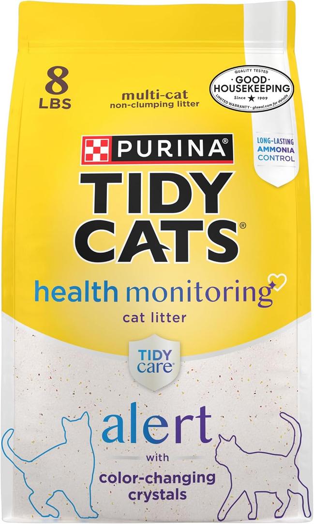 Purina Tidy Cats Tidy Care Alert Cat Health Monitoring Non Clumping Cat Litter with Silica Crystals - 8 Pound (Pack of 1)