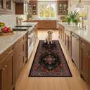 RELEANY Washable Area Rug, Runner 2'x5', Red/Black