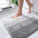OLANLY Bathroom Rug Mat 30x20 In, Extra Soft and Absorbent Microfiber Bath Rugs, Non-Slip Plush Shaggy Bath Carpet, Machine Wash Dry, Bath Mats for Bathroom Floor, Tub and Shower, Light Grey