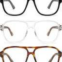 3 Pack Oversized Aviator Spring Hinge Reading Glasses for Women Men +1