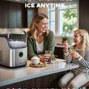 Silonn Nugget Ice Maker Countertop, Ice Basket with Handle, Quiet Operation & Self Cleaning Ice Machine, Chewable Ice, 33 lbs/24H, Portable Pellet Ice Maker with Scoop for Home, Kitchen and Office