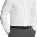 Michael Kors Mens Dress Shirt Comfort Stretch Slim Fit (15.5" Neck 32"-33" Sleeve, White)
