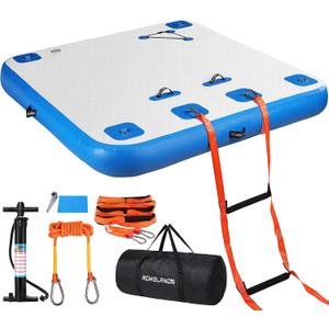 Inflatable Floating Dock Air Dock Platform, 6ft Non-Slip Floating Island Raft Water Mat, Lake Floats for Adults, Pool Beach Ocean