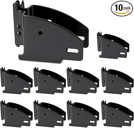 10 Packs Black E-Track Wood Beam End Socket, E Track Accessories Wood Beam Brackets Fit for 2x4 2x6 in Cargo, Truck, Trailer, Storage Lumber Bracket Tie-Down Systems, Shelf Brackets