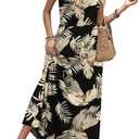 WIHOLL Summer Dresses for Women 2026 Maxi Dresses Long Flowy A Line Sleeveless Sundresses with Pockets (Black), Large