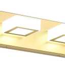 Ralbay Modern Gold Vanity Lights for Bathroom 4 Lights LED Over Mirror Fixture Acrylic Wall Light, 25.6 Inch, White Light 6000K, 8590-Gold-Silver