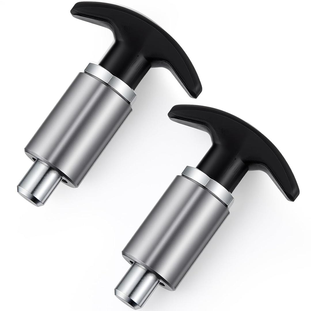 2 Pcs Steel Handle Locking Spring Loaded Pull Pin T Knob Spring Plunger Loaded Pull Pop Pin Shank Knob Plastic Handle for Welding Shelve Industrial Rack System Fitness 3.15 Inch (1/2 Inch)