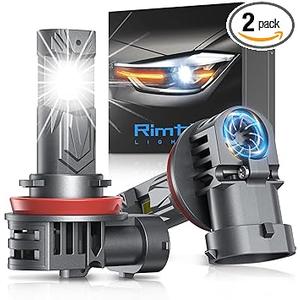 rimthin H11 Bulbs, H16 H9 H8 Fog Lights Cool White, Plug & Play (Pack of 2)