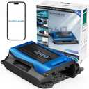 24/7 Solar Powered Automatic Electric Pool Skimmer Robot with APP Support Floating Surface Cleaner for Above Inground Pool,Auto Robotic Pool Skimmer with Efficient Solar Breeze(Blue)