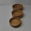 Round Rattan Fruit Baskets Woven Storage Bowls Key Holder Stackable for Shelf Kitchen Tabletop Natural Set of 3
