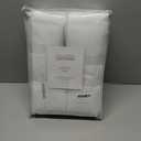 YZ HOME White Linen 100% Blackout Pinch Pleated Curtains 108 Inches Long 2 Pages for Living Room Back Tab Thermal Insulated Black Out Drapes Living Room High Ceiling Length 9 Ft