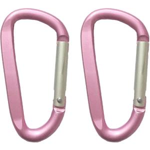 LESHIRY Large Carabiners Keychain 3" Aluminum D Shape Premium Durable D-Ring Carabiner Clip Hook Camping Accessories Snap Link Key Chain Durable Improved Design (2pcs pink)