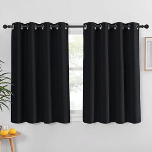 NICETOWN Black Out Curtain for Living Room - Easy Care Solid Thermal Insulated Grommet Blackout Panel/Drape for Bedroom Window (1 Panel, 52 inches Wide by 54 inches Long) (52"W x 54"L (Pack of 1))