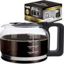 Kaffe Universal Replacement Coffee Carafe - 5 Cup Glass Pot for Drip Coffee Makers - Glass, Easy-Grip Handle, Sneak-A-Cup Compatible - Capacity Markings, Dishwasher Safe