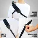 USA Gear Camera Sling Shoulder Strap with Adjustable Neoprene, Safety Tether, Accessory Pocket, Quick Release Buckle - Compatible with Canon, Nikon, Sony and More DSLR and Mirrorless Cameras (Black)