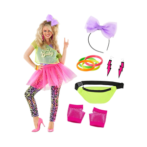 Morph 80s Outfit for Women 80s Costume Decades Day Outfits Womens 80 s Outfit for Party Halloween Disco Costume, Size Medium