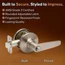 Copper Creek DL1231SS Daley Push Button Privacy Door Lever, Satin Stainless