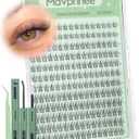 8-12MM Natural Lash Clusters Kit Short Cluster Eyelash Extensions Kit CC Curve Wispy Eyelash Clusters 192PCS Fairy Individual Lashes Waterproof Lash Bond and Seal Kit DIY Lashes