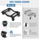 KEDSUM Car Dolly Set of 4, 6000 LBS Wheel Dolly, Heavy Duty Vehicle Dollies, Double V-Shaped Design & Nylon Casters with Brakes Used for Moving Cars, Trailers, SUV, Motorcycles and Boats