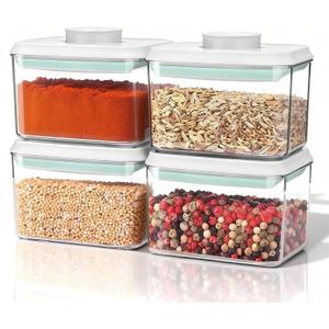 Airtight Food Storage Container Pop Containers With Lids, Bpa Free for Spaghetti Cereal Flour Rice Kitchen Organizer (500ml / 0.5qt *4)